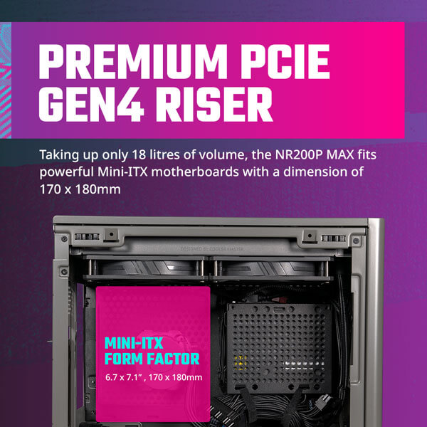 Cooler Master MasterBox NR200P Max (M-ITX) Mini Tower Cabinet (Black-Grey)